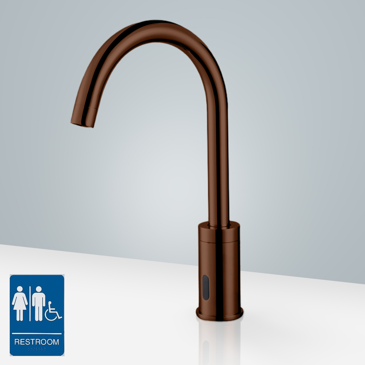 Fontana Wella Goose Neck Commercial Automatic Oil Rubbed Bronze Sensor Faucet